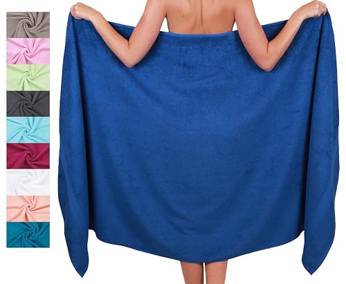 Betz Badetuch XXL 100x200 cm 100% Baumwolle – Weiches Frottee Saunatuch & Strandtuch – Pflegeleicht & saugstark – Palermo Serie – Farbe Blau