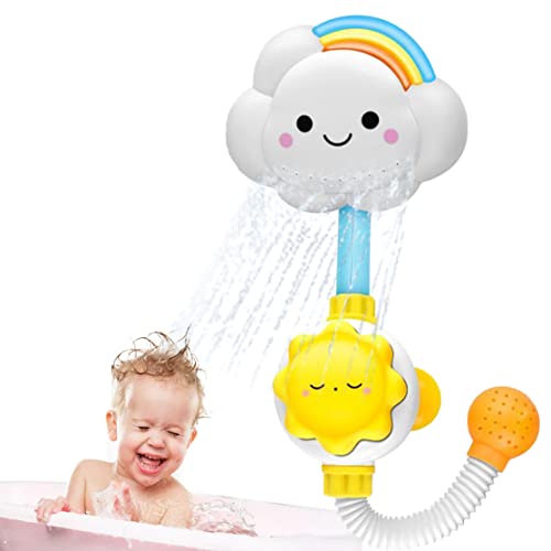 BEAHING Babybad Spielzeug, Babyparty Spielzeug Bad Spray Wasser Dusche Schöne Wolke Regenbogen Wasserhahn für Kleinkinder Kinder, Kopf