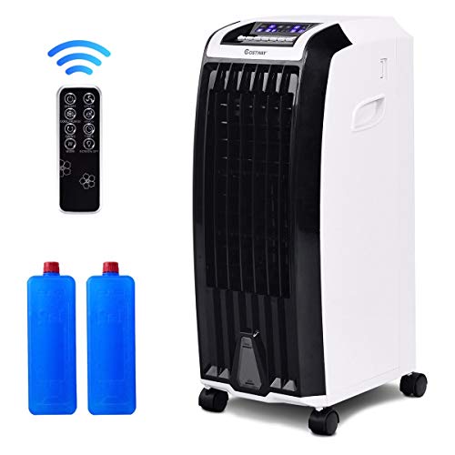 Toolsempire Air Conditioner Cooler With Fan & Humidifier Anion Portable Evaporative Quiet Electric Fan With Remote Control And Ice Crystal Box (28"H) #TOP1