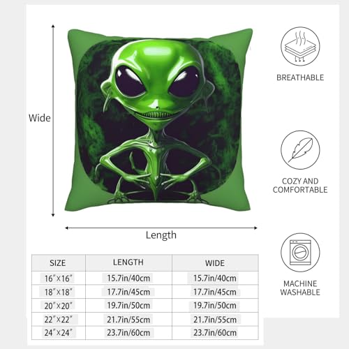 Housse de coussin extraterrestre vert lot de 2 aux finitions soignées
