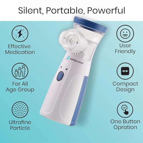 Image of Portable Mesh Nebulizer, Effective for Cough, Asthma Silent and Compact Nebulizer Machine for Adult and Kids, Wireless Vaporizer Machine With Respiratory Mask