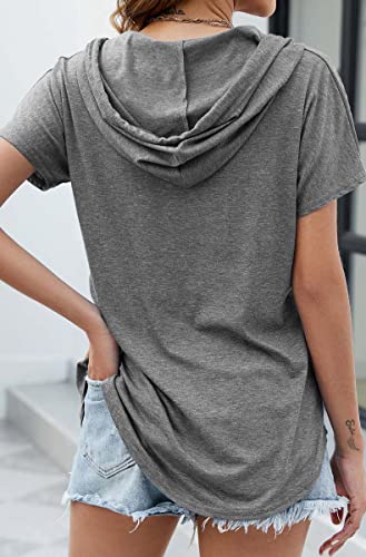 Image of Womens Long Sleeve V Neck Hoodie Sweatshirts Lightweight Pullover Tops