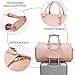 Modoker Women Convertible Leather Garment Bag with Shoulder Strap, Carry on Garment Duffel Bag - 2 in 1 Hanging Suitcase Suit Travel Bags Pink