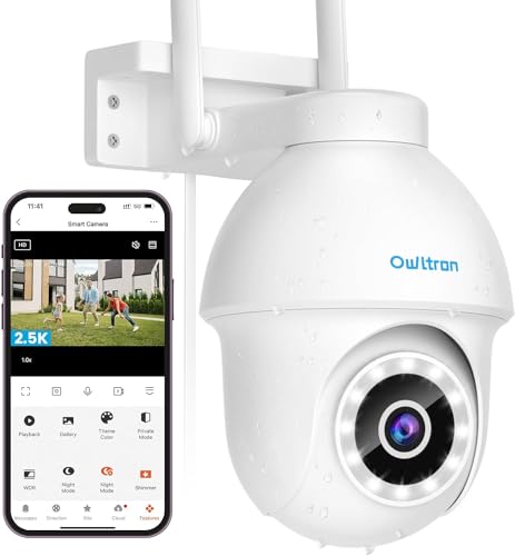 Bild zu owltron 4MP Überwachungskamera Aussen 360° PTZ WLAN Kamera Outdoor Wasserdicht, Kamera Überwachung Aussen mit Automatische Verfolgung, Nachtsicht in Farbe, 2-Wege Audio
