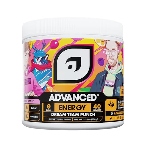 Image of Advanced Energy - Energy Boosting Formula with Electrolytes for Hydration - L-Theanine to Combat Jitters - Sugar Free & Keto Friendly with No Artificial Colors - (40 Servings) (Dream Team Punch)