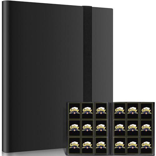 Gifray Trading Card Binder 9 Pocket, 360-Card Capacity, 20 Pages Side-Loading Pockets Folder Album for TCG, MTG, Football Collectible Games, Black