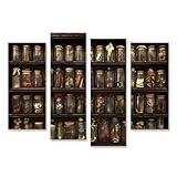 islandburner Bild auf Leinwand Regal voller Kräuter und Gewürze in Gläsern für Küche Hobbyköche Delikatessengeschäft Bilder Wandbilder Poster