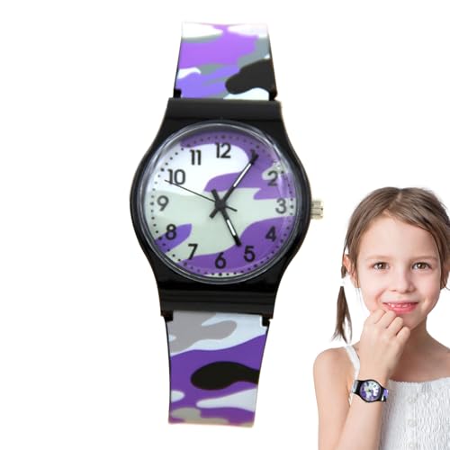 Childrens Quartz Watch、子供アナログウォッチ,防水カモフラージュチャイルドクォーツ腕時計 - 楽しい学習時の時計、学生向けの教育ツール