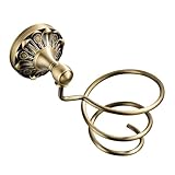 Estante redondo en relieve de cobre Material bronce antiguo secador de pelo,...