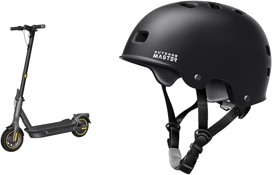 Segway Ninebot MAX G2 Electric KickScooter with 1000W Motor & 43 Mile Range Bundle with OutdoorMaster Skateboard Cycling Helmet