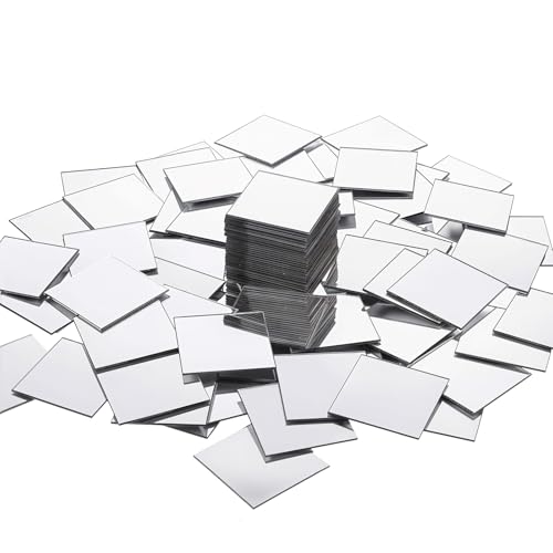 Lot de 200 mini carreaux de miroir carrés de 2,5 cm adhésifs en acrylique pour maison, décoration de table, projets de bricolage