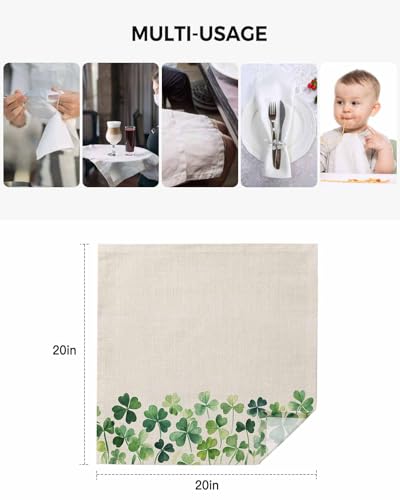 Servilletas de Tela Juego de 4 Verde Claro Beige miniatura 5
