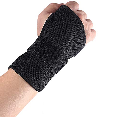 Lyeiaa Attelle de poignet - Bandage de poignet gauche et droite - Protection pour le sport, tendinite et douleurs au poignet - Renforcée - Noir Cover