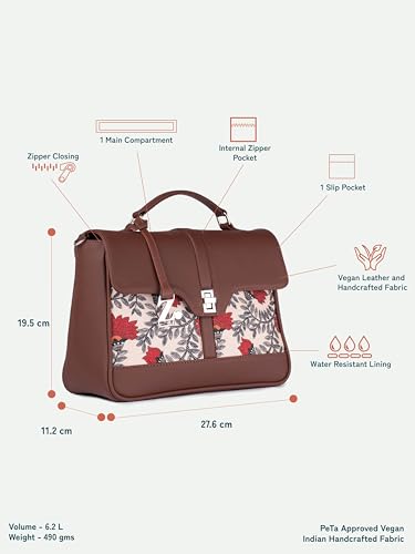 Image of ZOUK | Women's Vegan Leather | Stylish Handbag with Adjustable Strap, Top Handle |