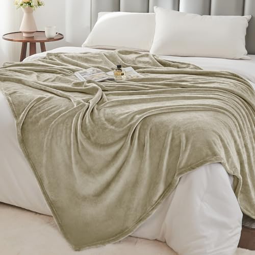 Image of BEDELITE Fleece Blanket Oatmeal Throw Blankets for Couch & Bed, Luxury Plush Cozy Fuzzy Blanket 50x60 inches, Super Soft Warm Lightweight Throw Blanket for Travel Camping