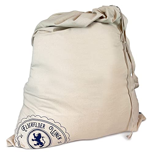 LANGDHUUS Lot de 2 sacs à linge extra larges en coton - Avec sangle de transport et cordon de serrage - 90 x 120 cm - Lavables - Certifié Öko-Tex Standard 100 - Panier à linge - Sac à linge