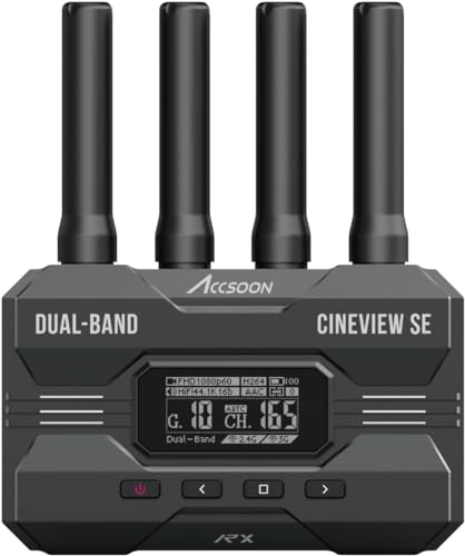 【Accsoon公式ストア】Accsoon CineView SE SDI &HDMI 無線映像伝送システム システム 受信機セット 、2.4GHz&5GHz 1080p60fpsで 0.05秒低遅延、350m長距離伝送 、DFS付き屋外利用可能、APPで
