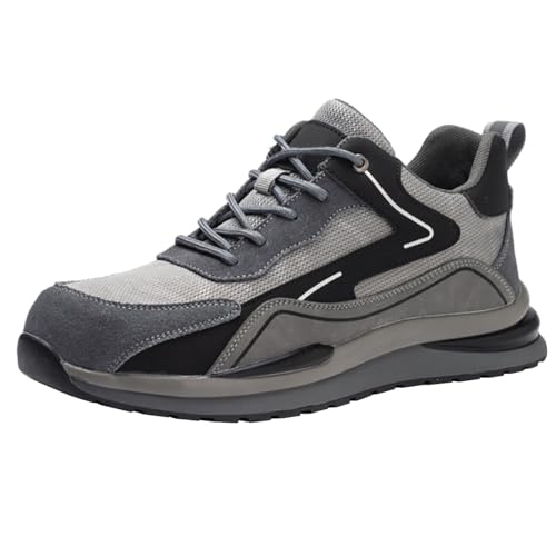 Baskets coussin d'air compensé homme chaussures antidérapantes de randonnée grises