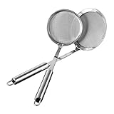 Skimmer Spoon - Aieve 2 Pack Skimmer Spoon for Japanese Hot Pot,Stainless Steel Fine Mesh Food Strainer for Kitchen Cooking Frying Tools Oil Filter Skimming Grease Foam Gravy