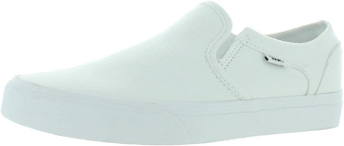 vans asher slip on white
