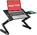 Desk York Adjustable Laptop Stand to Use in Bed Recliner/Sofa -Best Gift for Friend-Men-Women-Student- Couch Lap Tray- Aluminum Table for Computer- 2 Built in Fans-Mouse Pad&USB Cord -Up to 17" Black