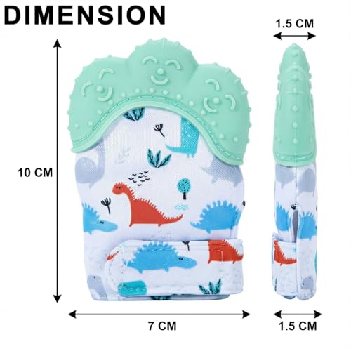 Image of FunBlast Baby Teething Mitten - Soft Silicone Teether Glove for Infants, BPA-Free, Safe & Comfortable Teething Toy for 3+ Months Babies, Toddlers, Infants (Seagreen)