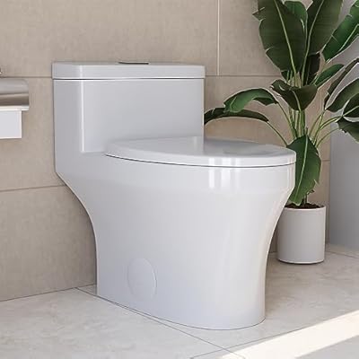 DeerValley DV-1F0075 One Piece Toilet With Comfort Chair Seat ADA Height 18.11", 12" Rough-in, Height Dual Flush 1/1.6 GPF and MAP 1000g, White Toilet Bowl