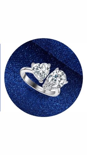 ZOYA JEWELRY DESIGN Promise Ring for Women – 925 Sterling Silver, Heart & Oval Design, Wedding Band Style, Sterling Silver, Cubic Zirconia2