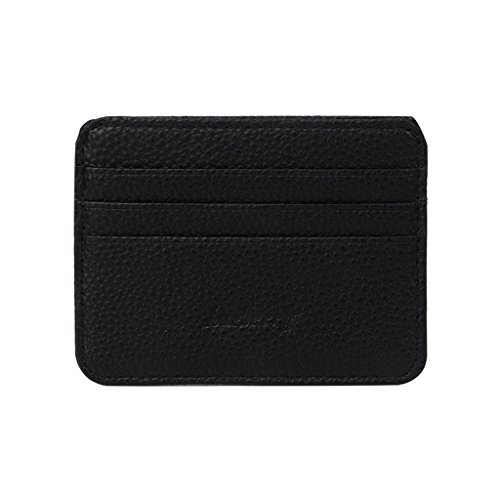 Exing Porte-Cartes de crédit, Pince à Billets, Porte-Monnaie en Cuir Mince Portefeuilles (Noir) Cover