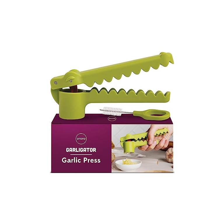 NEW!!! Garligator Garlic Press by OTOTO - Garlic Mincer Tool - Funny Gifts - Alligator Garlic Press - Garlic Crusher Press with Ergonomic Handle - Ototo Design Cute Kitchen Gadgets Kitchen Accessories