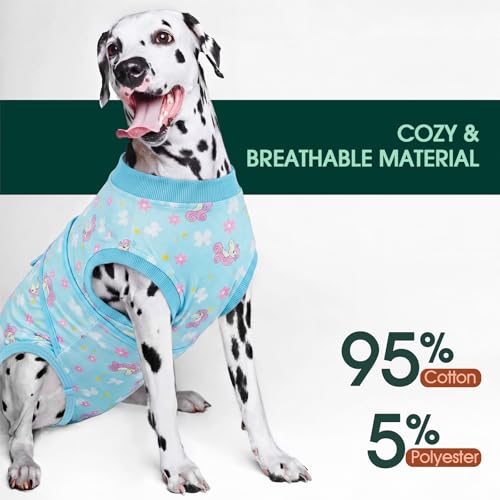 Image of Kuoser Dog Surgery Recovery Suit, Soft Breathable Dog Recovery Suit for Female Spay Male Nueuter, Anti Licking Puppy Onesie Pet Surgical Suit for Dogs Abdominal Wounds Skin Disease, Unicorn XS