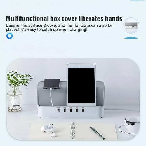 Boîte de rangement pour câbles d'ordinateur et boîtier wifi avec fentes - 2