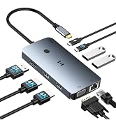 Docking Station Station D'accueil USB-C 15-en-1 - Double écran 4K - 100W PD - Ethernet - Pour PC/Mac Four Encastrable