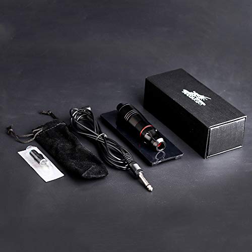 Rotary Pen Tattoo Machine Professional Tattoo Pen Machine Quietly Japan Motor with Aluminum Frame for Tattooing,Tattoo Needle Cartridge,Tattoo Stencil Machine (BLACK)