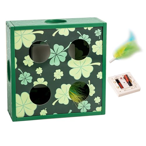 猫用パズルボックス | 回転自動インタラクティブゲーム,猫用エンリッチメントパズル,リビングルーム用 室内用 一人遊び用 屋外用 誕生日用 公園用 退屈しのぎ用