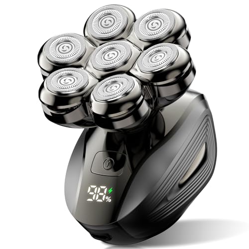 Image of Head Shavers for Bald Men: 7D Floating Electric Razor with Magnetic Removable Head, IPX7 Waterproof Shaver, LED Display & Type-C Fast Charging (Taupe)