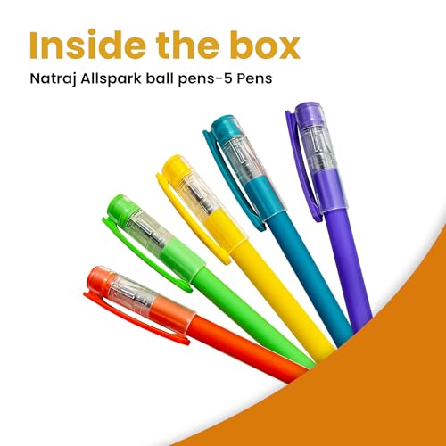 Image of Nataraj All Spark Ball Pen | Smooth Writing | Smudge Resistant | Long Writing | Attractive multi colour body design for fun writing Pen | Use for School, College students & office person