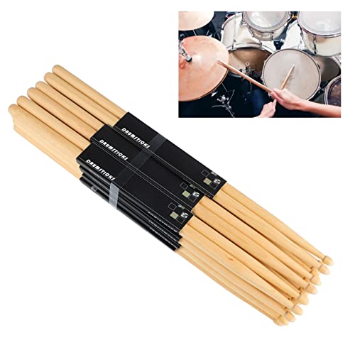 Baquetas para batería 7A, set de 12 pares de baquetas de madera de arce con punta ovalada y agarre antideslizante para actuaciones y práctica en casa miniatura 5