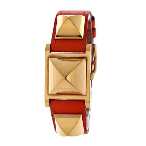 Hermes, Pre-Loved Medor Quartz Watch Plated Metal and Leather 232