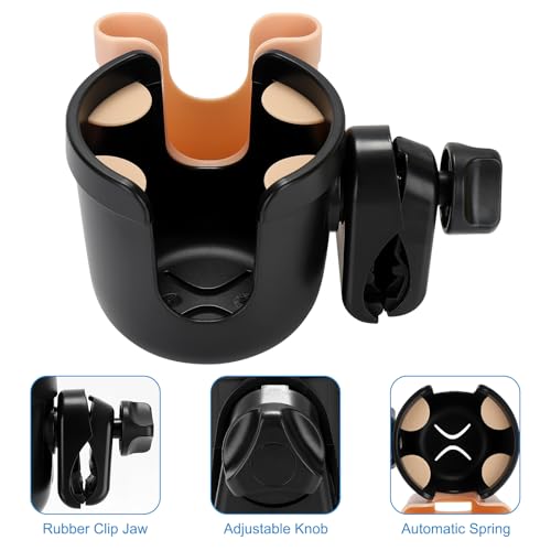 Image of Accmor 2-in-1 Walker Cup Holder with Phone Holder, Wheelchair Cup Holder, Rollator Cup Holder, Cup Phone Holder for Walker, Wheelchair, Rollator, Mobility Scooter