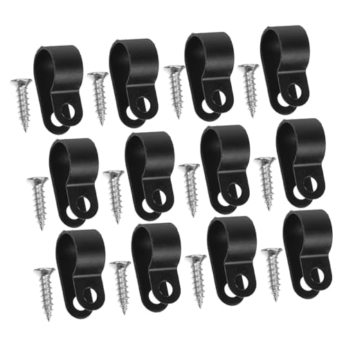 LIFKICH Rope Light Mounting Clips 100 Pcs Steel Cable Clamp for Electric Wires Wire Clips Screws for