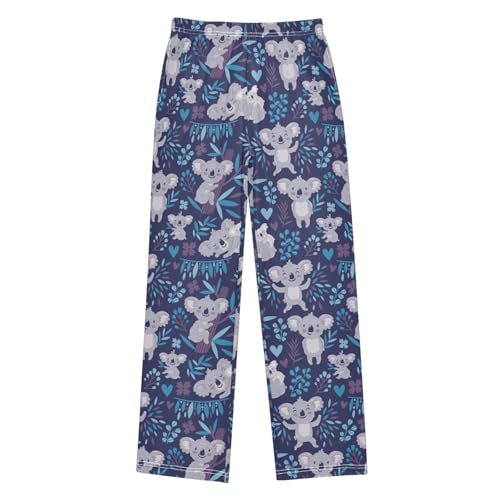 Aloha Koala Leaves Boys Long Pants Soft Trousers Elastic Waist Kids Lounge Bottoms with Pockets S-XL