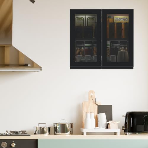 Image of SPECIALITY PANELS Multipurpose Cabinet with Modern Elegance Tinted Glass Wall Cabinet, Space Organizer for Office /Kitchen in (Highland Pine, 2 Glass Shutter)