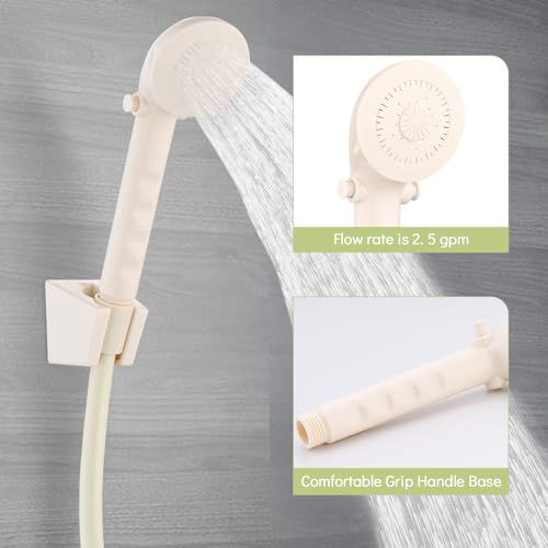 Image of RV Shower Faucet with Hose and Head, RV Outdoor Shower Kits, RV Tub Faucet with Shower Diverter Outdoor Shower Kit Fits for RV /Campers,Travel Trailer,Motorhome (Shower Faucet Kit, Milky White)