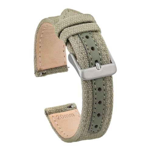 Bracelet de montre en toile 20 mm universel interchangeable pour montre vintage et moderne