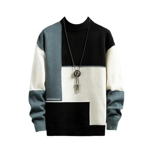 Sweat-shirt en tricot semi-haut pour homme au style tendance