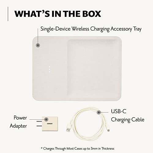 COURANT Catch:3 Belgian Linen Wireless Charging Station and Valet Tray (Natural) - Compatible with iPhone 16, 15, 14, 13, 12, 11, X, SE, Galaxy S24, S23, S22, S21, S20, Note, AirPods/Pro - Thumbnail 6