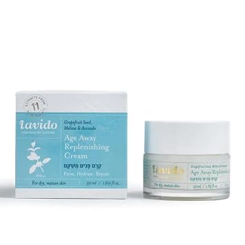 Lavido - Natural Age Away Replenishing Facial Cream | Firm, Hydrate + Repair Dry, Mature Skin 1.69 oz | 50 ml