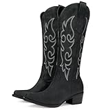 Quorvash Women's Wide Calf Cowboy Boots - Snip Toe...
