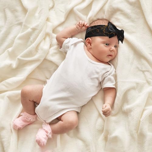 black marble texture gold Prints Baby Bow Headband Super Stretchy Soft Bows Hair Accessories for Newborn Infants Toddlers Kids Girls4